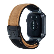 For Huawei Watch Fit3 Brushed Metal Silver Frame Watch Band(Black Light Brown)