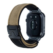 For Huawei Watch Fit3 Brushed Metal Silver Frame Watch Band(Black Dark Brown)