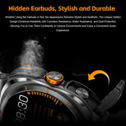 GT98 1.53 inch 2 in 1 Bluetooth Headphone IP67 Water-resistant Smart Watch Supports Blood Oxygen Monitoring(Black Orange)