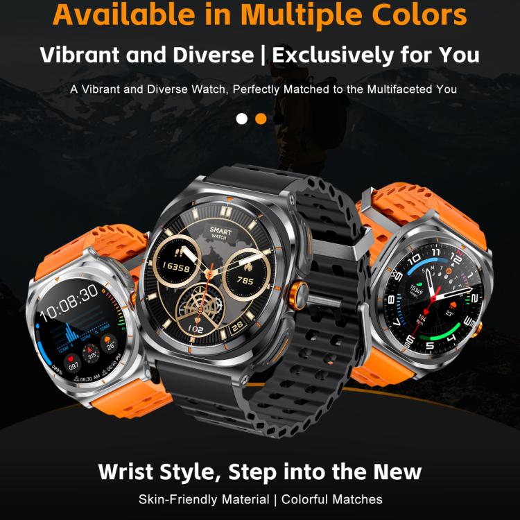 GT98 1.53 inch 2 in 1 Bluetooth Headphone IP67 Water-resistant Smart Watch Supports Blood Oxygen Monitoring(Silver Orange)