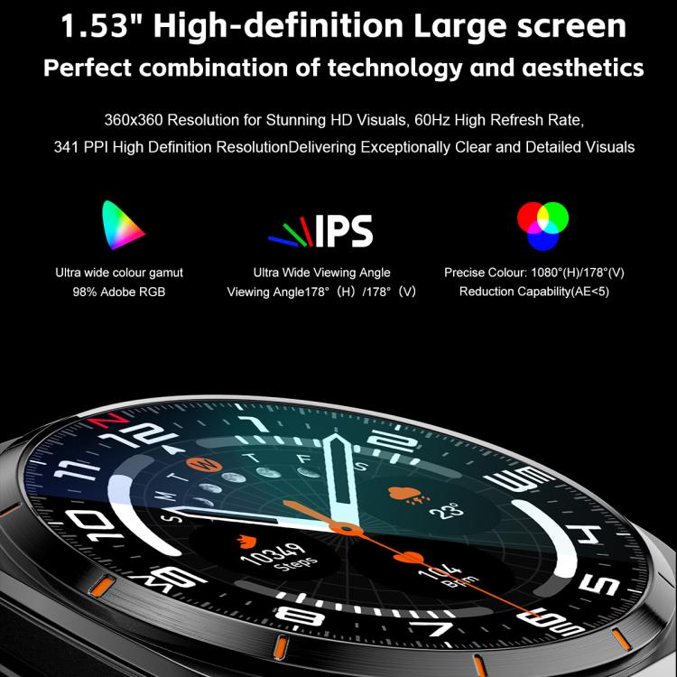 GT98 1.53 inch 2 in 1 Bluetooth Headphone IP67 Waterproof Smart Watch Supports Blood Oxygen Monitoring(Silver Orange) - free shipping - PMC TechLife - Order now!