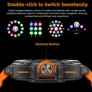 GT98 1.53 inch 2 in 1 Bluetooth Headphone IP67 Water-resistant Smart Watch Supports Blood Oxygen Monitoring(Silver Orange)