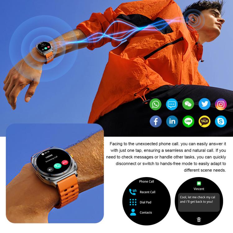 GT98 1.53 inch 2 in 1 Bluetooth Headphone IP67 Waterproof Smart Watch Supports Blood Oxygen Monitoring(Silver Orange) - free shipping - PMC TechLife - Order now!