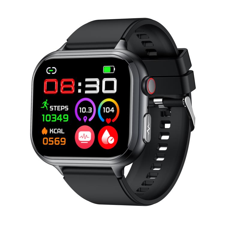 TK17 1.91 inch Horizontal Screen Silicone Strap Smart Watch Supports ECG Electrocardiogram(Black) - free shipping - PMC TechLife - Order now!
