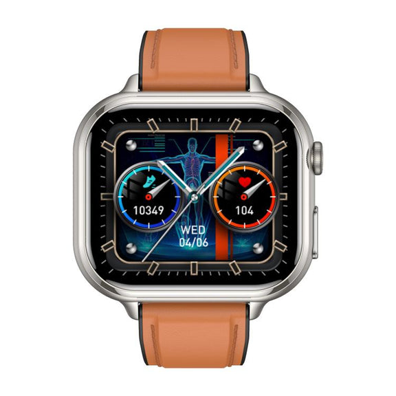 TK17 1.91 inch Horizontal Screen Leather Strap Smart Watch Supports ECG Electrocardiogram(Brown)