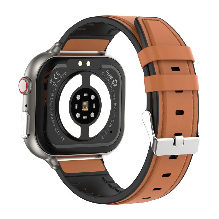 TK17 1.91 inch Horizontal Screen Leather Strap Smart Watch Supports ECG Electrocardiogram(Brown) - free shipping - PMC TechLife - Order now!