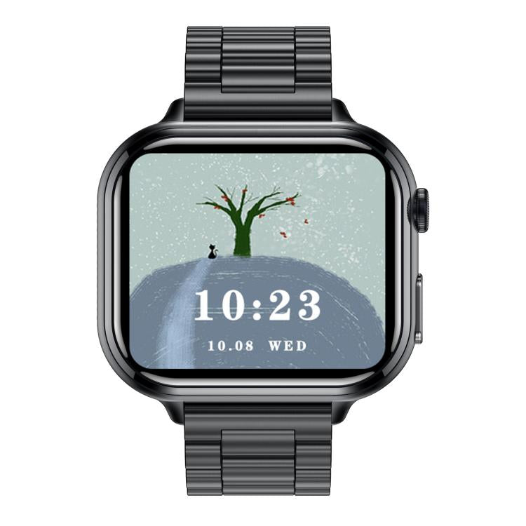 TK17 1.91 inch Horizontal Screen Steel Strap Smart Watch Supports ECG Electrocardiogram(Black)