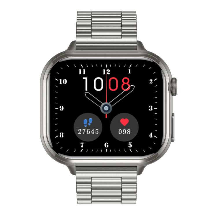 TK17 1.91 inch Horizontal Screen Steel Strap Smart Watch Supports ECG Electrocardiogram(Silver)