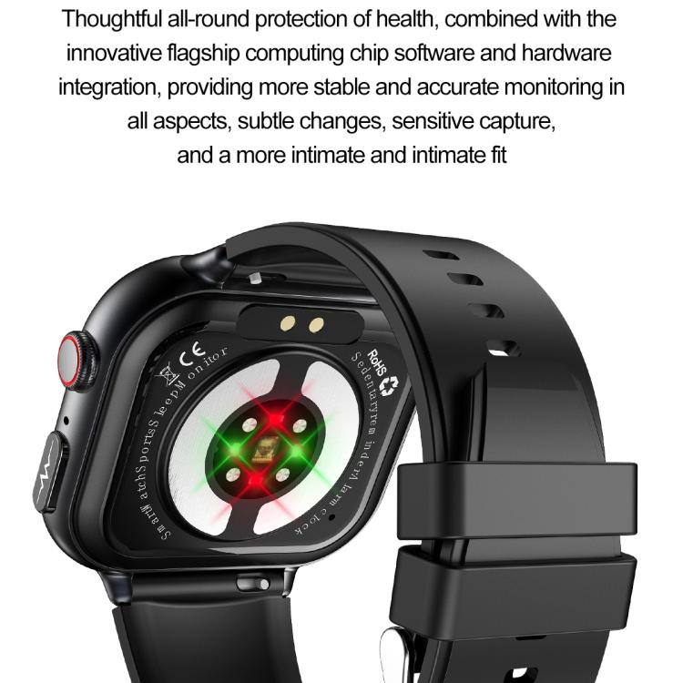 TK17 1.91 inch Horizontal Screen Steel Strap Smart Watch Supports ECG Electrocardiogram(Silver)