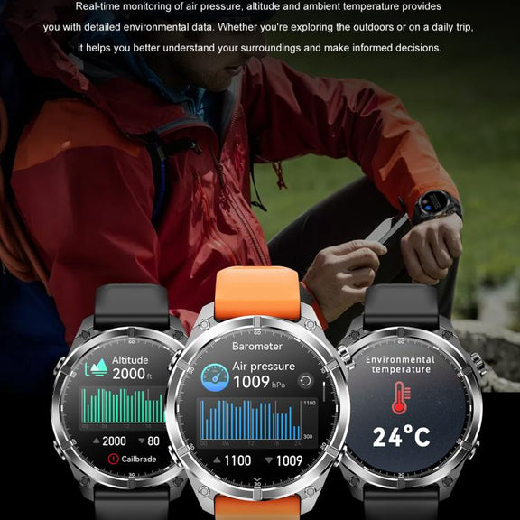 HD300 1.43 inch AMOLED Screen Silicone Strap Sports Smart Watch Supports Blood Oxygen Detection(Orange)