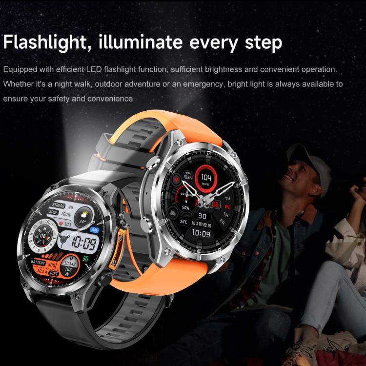 HD300 1.43 inch AMOLED Screen Silicone Strap Sports Smart Watch Supports Blood Oxygen Detection(Orange)