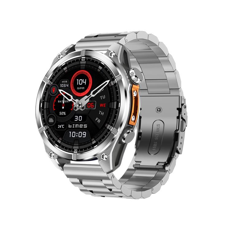 HD300 1.43 inch AMOLED Screen Dual Straps Sports Smart Watch Supports Blood Oxygen Detection(Orange Silicone Strap + Silver Steel Strap) - free shipping - PMC TechLife - Order now!