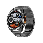 HD300 1.43 inch AMOLED Screen Dual Straps Sports Smart Watch Supports Blood Oxygen Detection(Black Silicone Strap + Black Steel Strap)