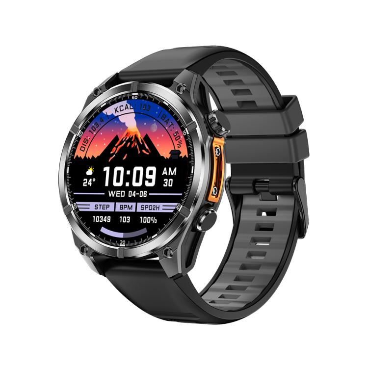 HD300 1.43 inch AMOLED Screen Dual Straps Sports Smart Watch Supports Blood Oxygen Detection(Black Silicone Strap + Black Steel Strap)