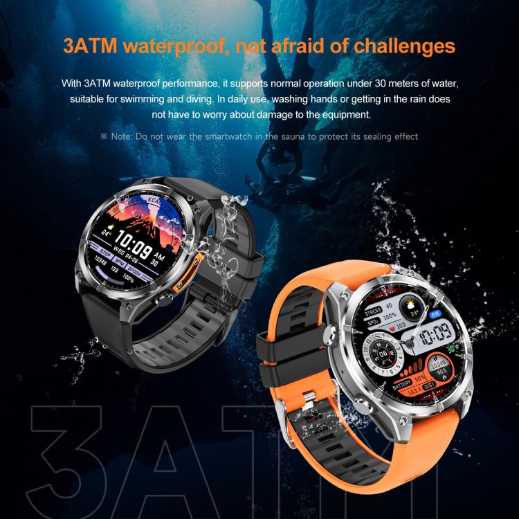HD300 1.43 inch AMOLED Screen Dual Straps Sports Smart Watch Supports Blood Oxygen Detection(Orange Silicone Strap + Silver Steel Strap) - free shipping - PMC TechLife - Order now!