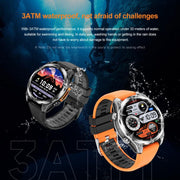 HD300 1.43 inch AMOLED Screen Dual Straps Sports Smart Watch Supports Blood Oxygen Detection(Black Silicone Strap + Black Steel Strap)