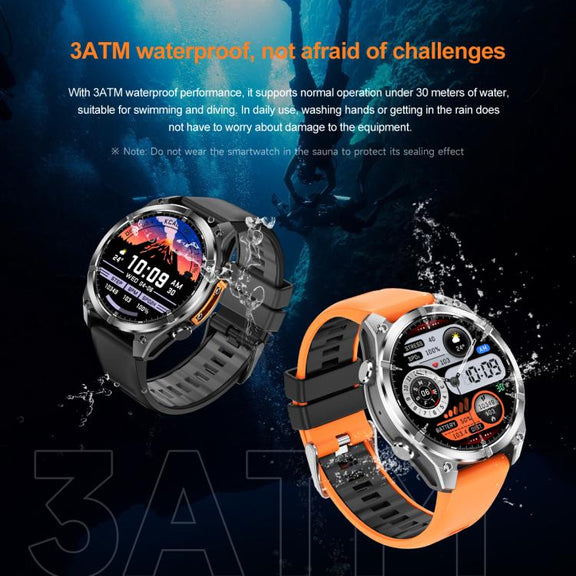 HD300 1.43 inch AMOLED Screen Dual Straps Sports Smart Watch Supports Blood Oxygen Detection(Black Silicone Strap + Black Steel Strap)
