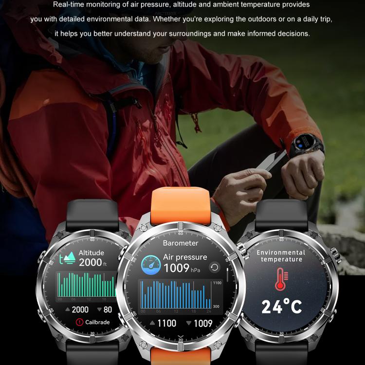 HD300 1.43 inch AMOLED Screen Dual Straps Sports Smart Watch Supports Blood Oxygen Detection(Orange Silicone Strap + Silver Steel Strap) - free shipping - PMC TechLife - Order now!