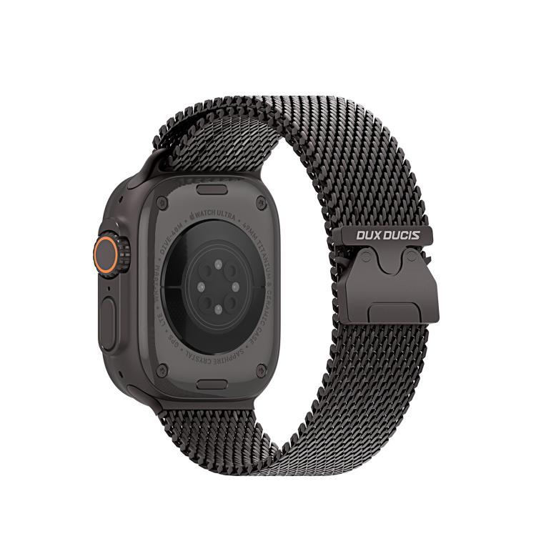 For Apple Watch 46mm / 49mm / 45mm / 44mm DUX DUCIS Milanese Air Series Stainless Steel Magnetic Watch Strap(Gun Grey) - free shipping - PMC TechLife - Order now!