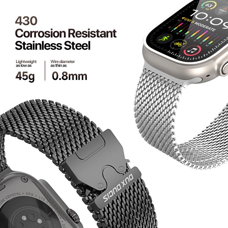 For Apple Watch 42mm / 41mm / 40mm / 38mm DUX DUCIS Milanese Air Series Stainless Steel Magnetic Watch Strap(Black) - free shipping - PMC TechLife - Order now!
