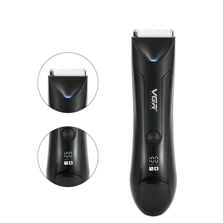 VGR V-951 IPX5 LED Digital Display Portable Light USB Hair Clipper(Black)