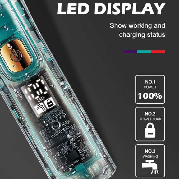 VGR V-961 IPX7 LED Digital Display USB Electric Hair Clipper(Black)