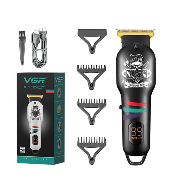 VGR V-971 Graffiti Design LED Digital Display USB Electric Hair Clipper(Black) - free shipping - PMC TechLife - Order now!