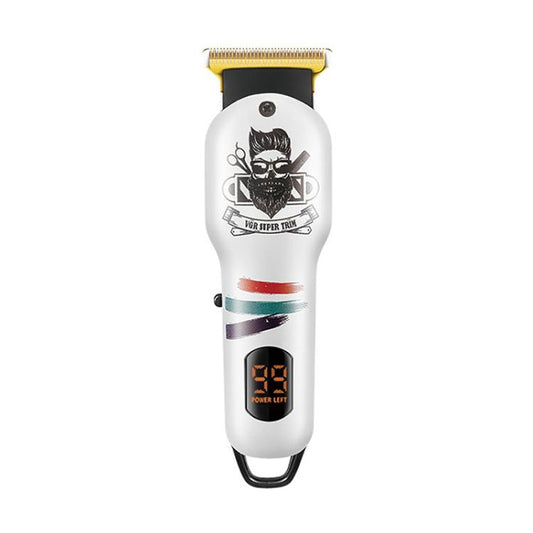 VGR V-971 Graffiti Design LED Digital Display USB Electric Hair Clipper(White) - free shipping - PMC Jewellery - Order now!
