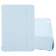 For iPad 10.2 2021 / 2020 / 2019 GEBEI 3-folding Holder Shockproof Flip Leather Tablet Case(Sky Blue)