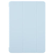 For iPad 10.2 2021 / 2020 / 2019 GEBEI 3-folding Holder Shockproof Flip Leather Tablet Case(Sky Blue)