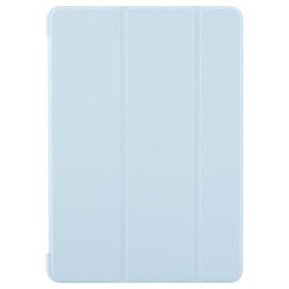 For iPad 10.2 2021 / 2020 / 2019 GEBEI 3-folding Holder Shockproof Flip Leather Tablet Case(Sky Blue)