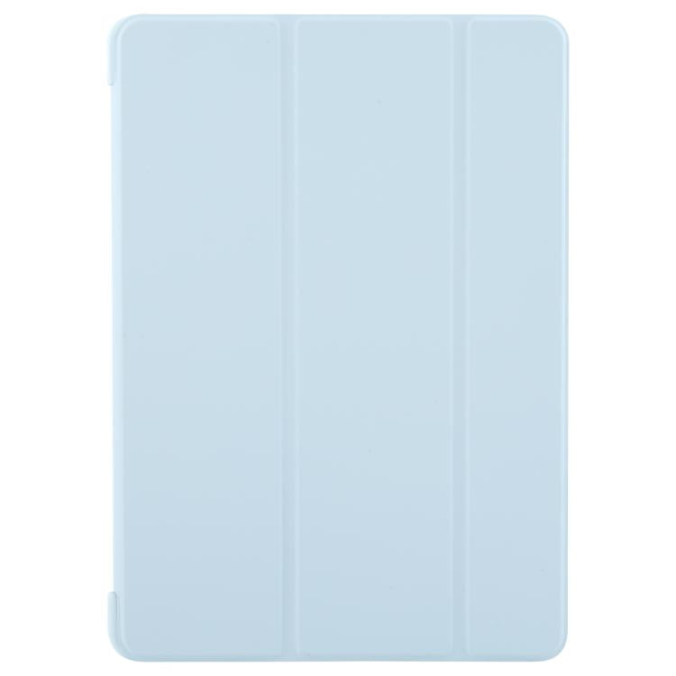 For iPad 10.2 2021 / 2020 / 2019 GEBEI 3-folding Holder Shockproof Flip Leather Tablet Case(Sky Blue)