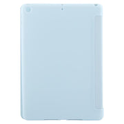 For iPad 10.2 2021 / 2020 / 2019 GEBEI 3-folding Holder Shockproof Flip Leather Tablet Case(Sky Blue)