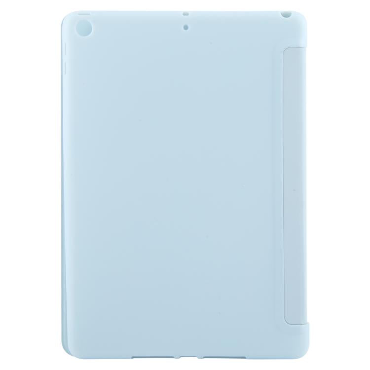 For iPad 10.2 2021 / 2020 / 2019 GEBEI 3-folding Holder Shockproof Flip Leather Tablet Case(Sky Blue)