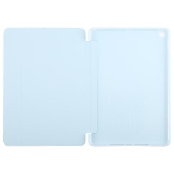 For iPad 10.2 2021 / 2020 / 2019 GEBEI 3-folding Holder Shockproof Flip Leather Tablet Case(Sky Blue)