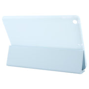 For iPad 10.2 2021 / 2020 / 2019 GEBEI 3-folding Holder Shockproof Flip Leather Tablet Case(Sky Blue)