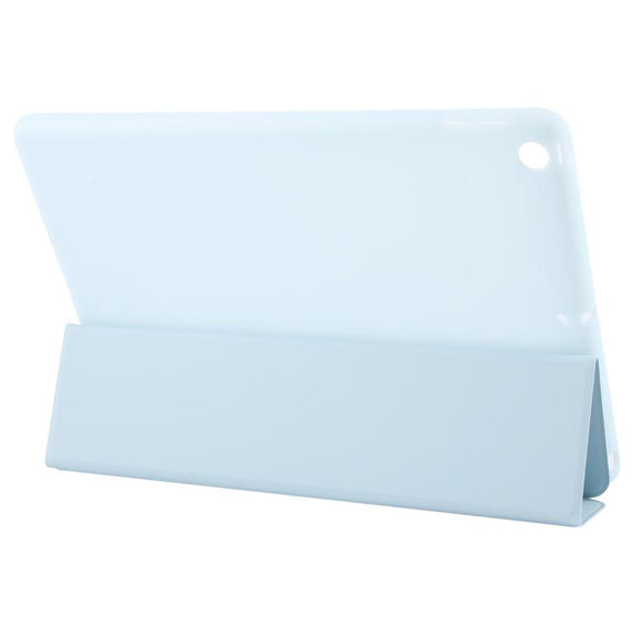 For iPad 10.2 2021 / 2020 / 2019 GEBEI 3-folding Holder Shockproof Flip Leather Tablet Case(Sky Blue)