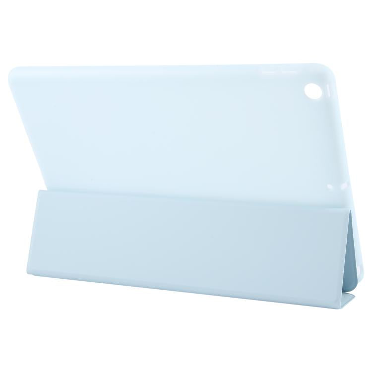 For iPad 10.2 2021 / 2020 / 2019 GEBEI 3-folding Holder Shockproof Flip Leather Tablet Case(Sky Blue)