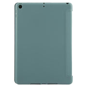 For iPad 10.2 2021 / 2020 / 2019 GEBEI 3-folding Holder Shockproof Flip Leather Tablet Case(Dark Green)