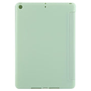 For iPad 10.2 2021 / 2020 / 2019 GEBEI 3-folding Holder Shockproof Flip Leather Tablet Case(Green)
