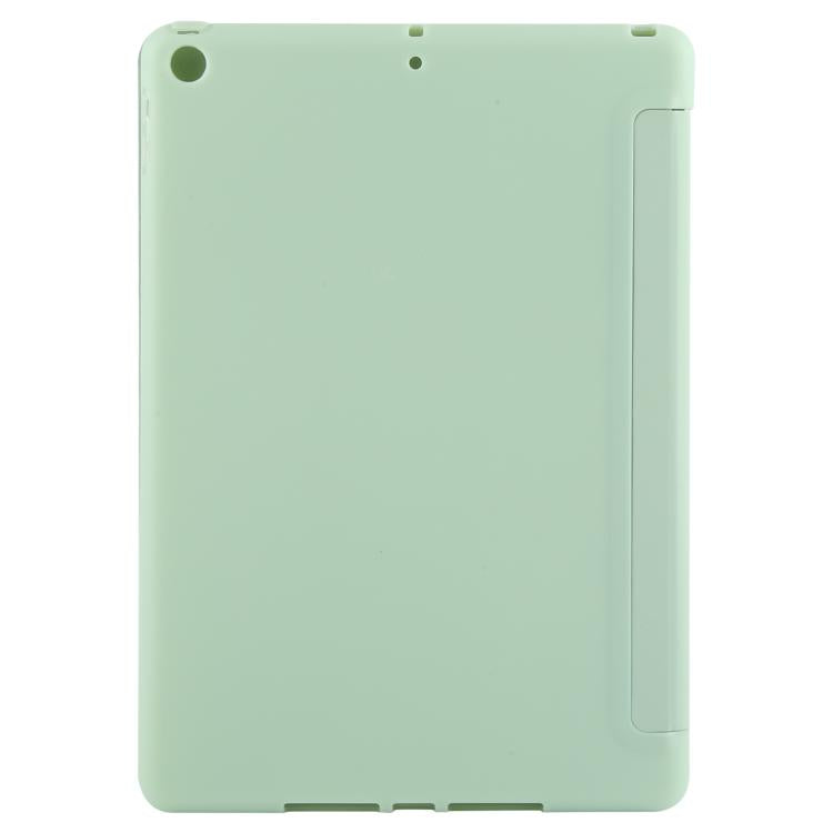 For iPad 10.2 2021 / 2020 / 2019 GEBEI 3-folding Holder Shockproof Flip Leather Tablet Case(Green)