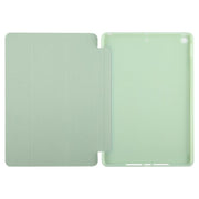 For iPad 10.2 2021 / 2020 / 2019 GEBEI 3-folding Holder Shockproof Flip Leather Tablet Case(Green)