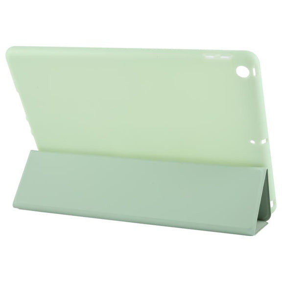 For iPad 10.2 2021 / 2020 / 2019 GEBEI 3-folding Holder Shockproof Flip Leather Tablet Case(Green)