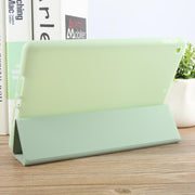 For iPad 10.2 2021 / 2020 / 2019 GEBEI 3-folding Holder Shockproof Flip Leather Tablet Case(Green)