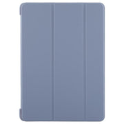 For iPad 10.2 2021 / 2020 / 2019 GEBEI 3-folding Holder Shockproof Flip Leather Tablet Case(Lavender Purple)