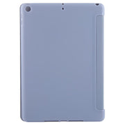 For iPad 10.2 2021 / 2020 / 2019 GEBEI 3-folding Holder Shockproof Flip Leather Tablet Case(Lavender Purple)