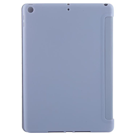 For iPad 10.2 2021 / 2020 / 2019 GEBEI 3-folding Holder Shockproof Flip Leather Tablet Case(Lavender Purple)