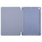 For iPad 10.2 2021 / 2020 / 2019 GEBEI 3-folding Holder Shockproof Flip Leather Tablet Case(Lavender Purple)