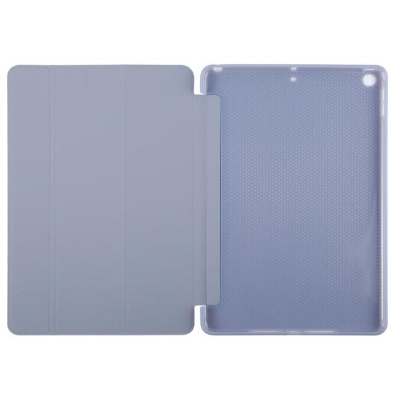 For iPad 10.2 2021 / 2020 / 2019 GEBEI 3-folding Holder Shockproof Flip Leather Tablet Case(Lavender Purple)
