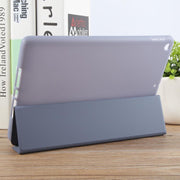 For iPad 10.2 2021 / 2020 / 2019 GEBEI 3-folding Holder Shockproof Flip Leather Tablet Case(Lavender Purple)